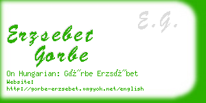 erzsebet gorbe business card